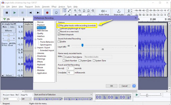 Audacity Aktiver Overdub