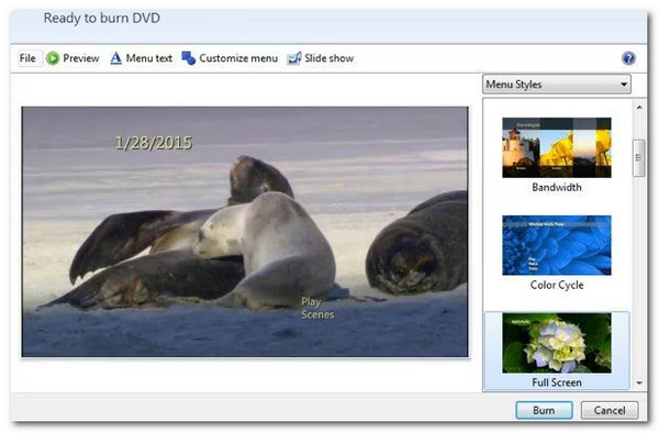 Interfaccia di Windows Movie Maker