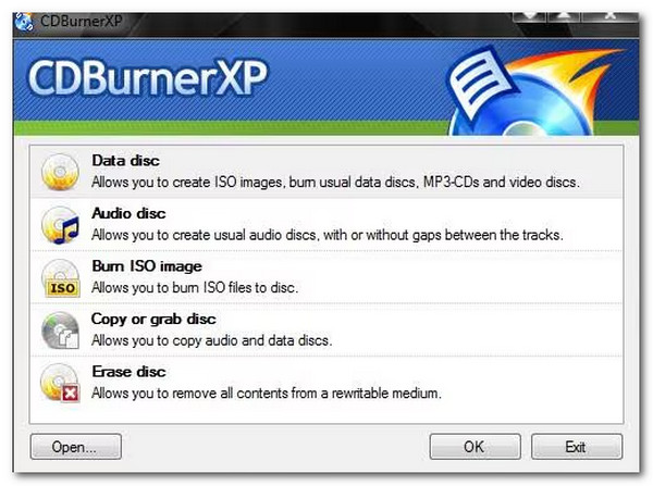 Interface do Cdburner