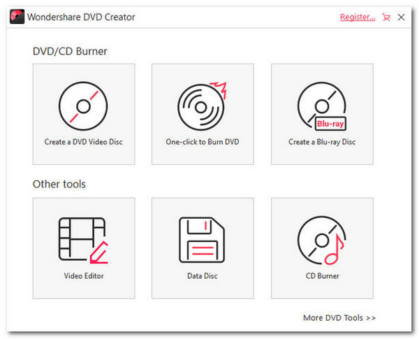 Wondershare Dvd Creator 인터페이스