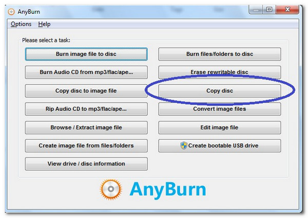 Interface do Anyburn