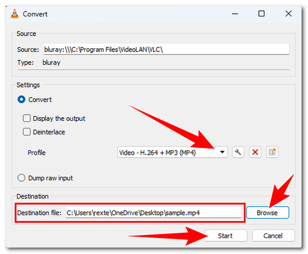 Select Mp4 Destination Start