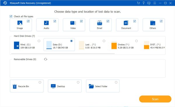 4Easysoft Data Recovery Interface