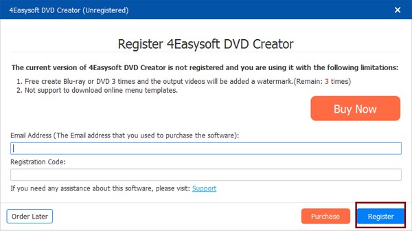 Register DVD Creator
