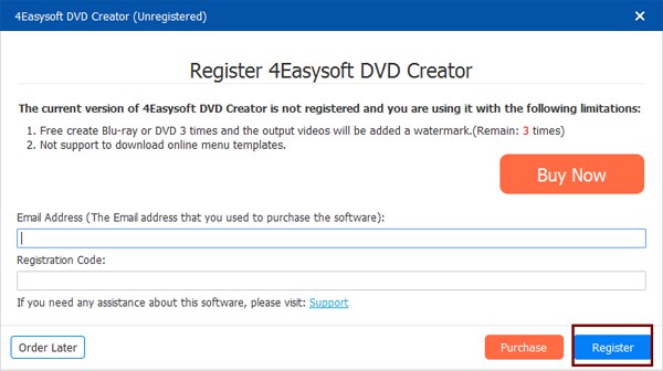 Registrirajte DVD Creator