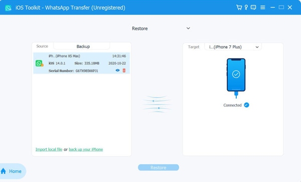 Import Whatsapp Backup