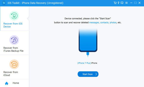 Recuperați de pe dispozitivul IOS Start Scan