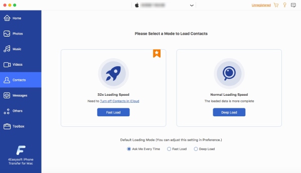 Contacts Load Two Modes