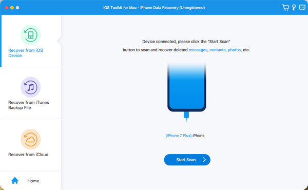 iOSデバイスのスキャンを開始