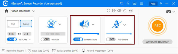 音声付きビデオを録画する