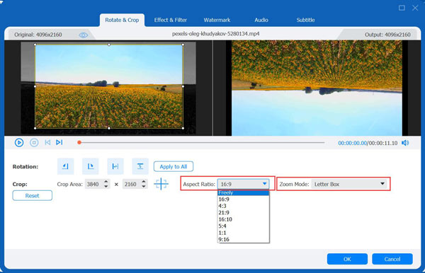 Editing Functions Rotate Crop Rotation Tvc