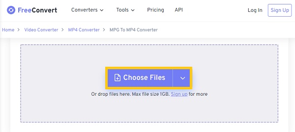 FreeConvert Choose Files