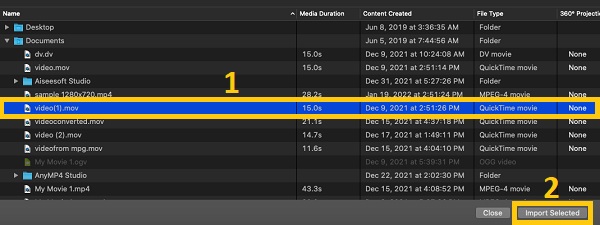 iMovie uvoz medija