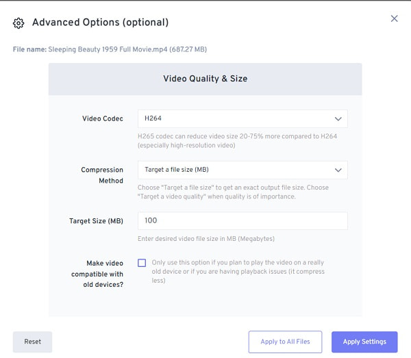 FreeConvert Advanced Settings