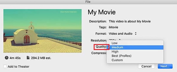 iMovie to MP4 iMovie Quality