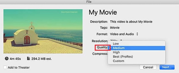 iMovie kepada MP4 Kualiti iMovie