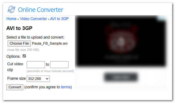 Convertisseur en ligne Convertir AVI en 3GP