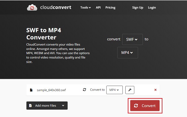 Convertir SWF a MP4 CConvert