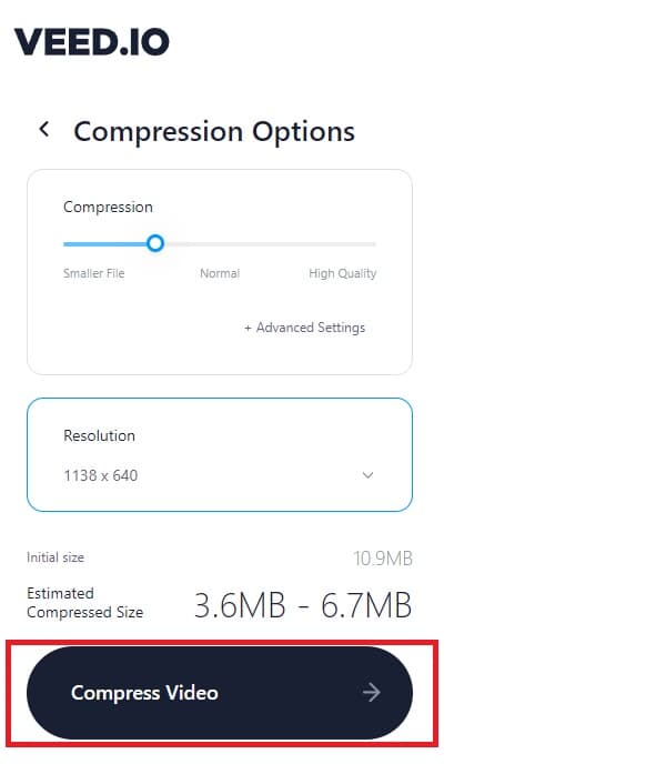 VEED Compress MOV