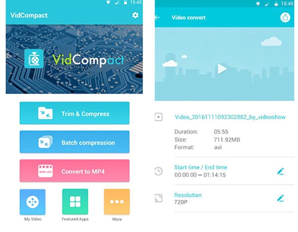 VidCompact reduce dimensiunea videoclipului