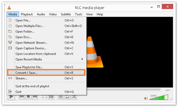 VLC Vyberte pro převod videa