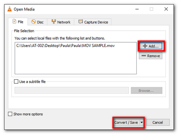 VLC Media Converter MOV para AVI