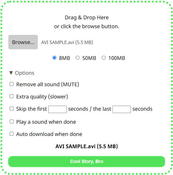 Pilihan Pemampat Video 8MB