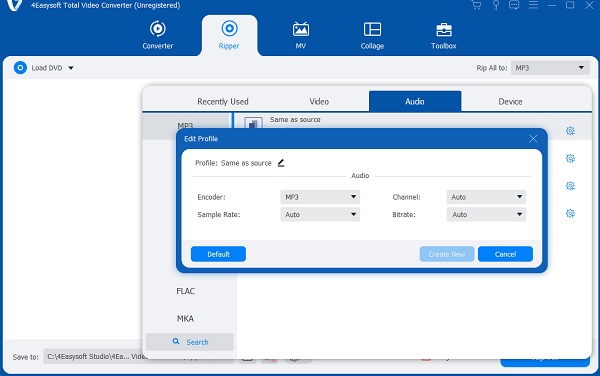 Customize the Audio Format TVC