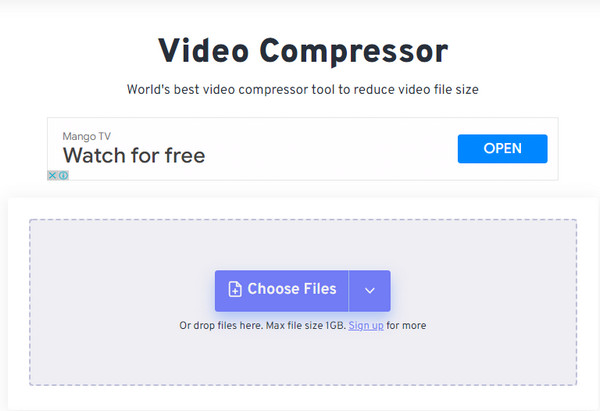 FreeConvert 8MB video kompresor