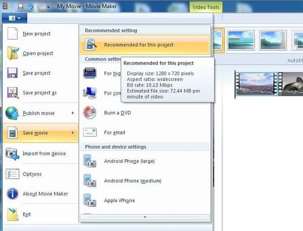 Previzualizare Windows Movie Maker Player