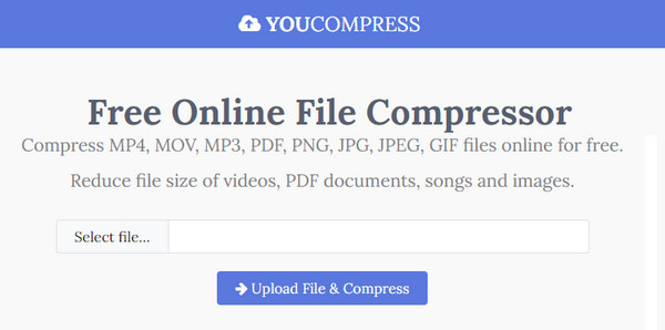 YouCompress MOV kompresor