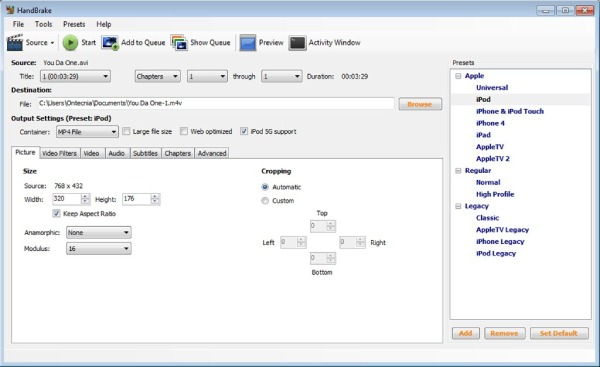 Handbrake FLV Converter