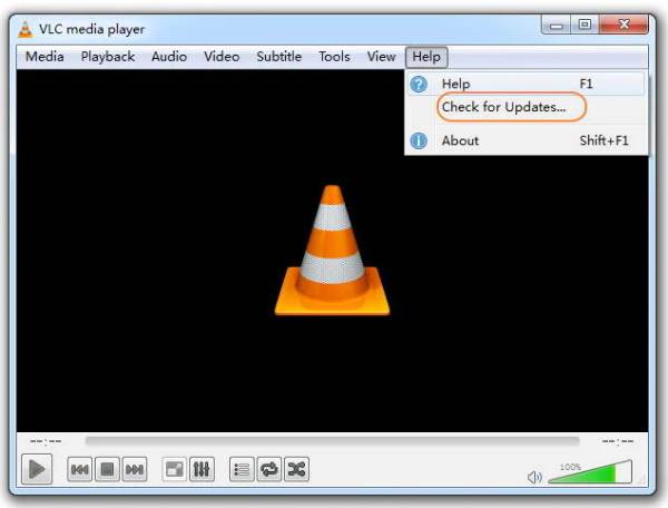 Zaškrtněte Aktualizovat VLC DVD Player