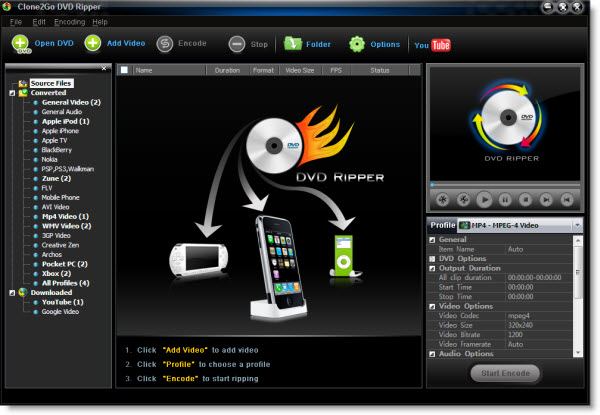 Clone2Go DVD Ripper Interface