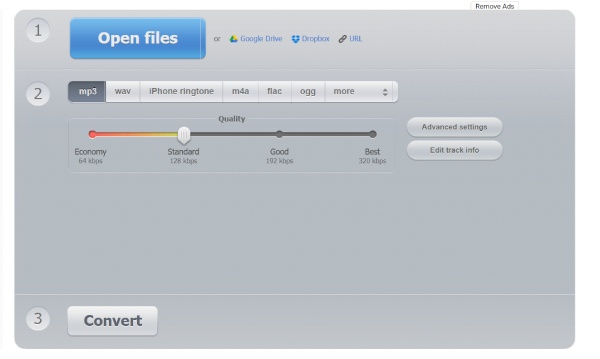 Online Audio Converter Interface