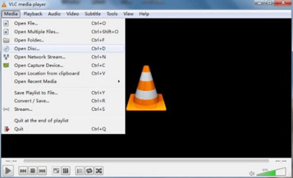 VLC DVD-плеер Загрузить диск