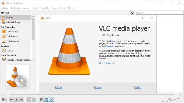 VLC Media Player sučelje