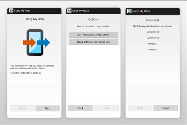 Copy My Data Interface