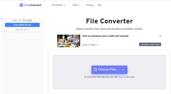 FreeConvert Interface