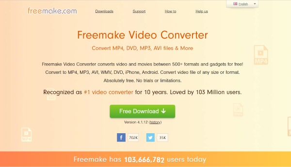 Interfaccia di conversione video di Freemake