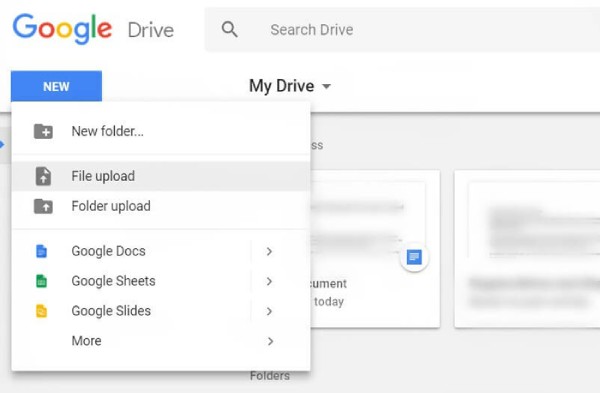 Μεταφόρτωση αρχείου Google Drive