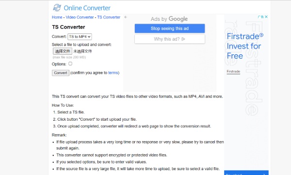 Online Converter-grensesnitt