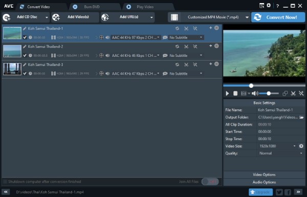 Interfaz de software gratuito Any Video Converter