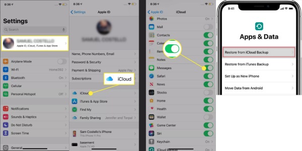 Transfert de SMS vers iCloud iPhone