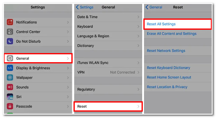 Passcode Stuck Problem Reset Settings