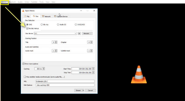 VLC Open Disc DVD u MP3