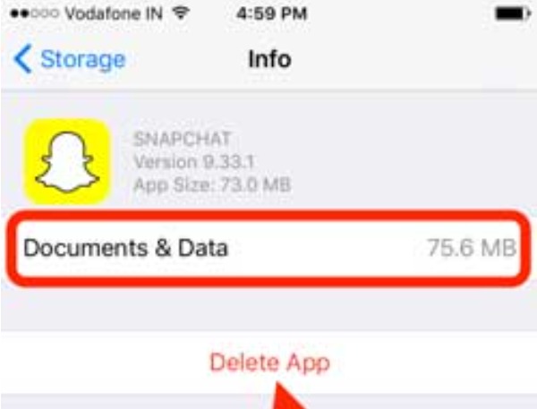 Smazat data Snapchat