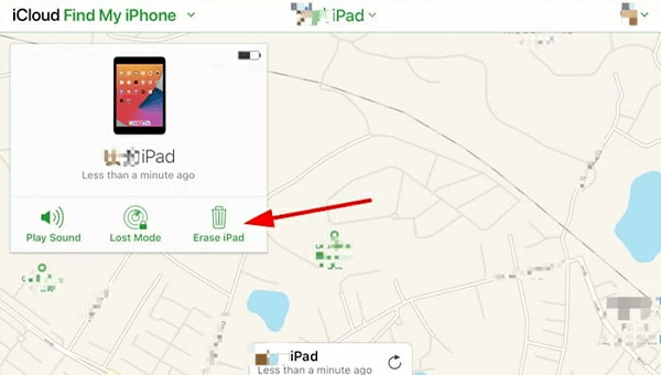 Erase iPad in Find My iPad