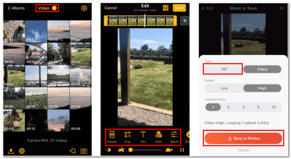 Crea GIF con atajos integrados en iPhone