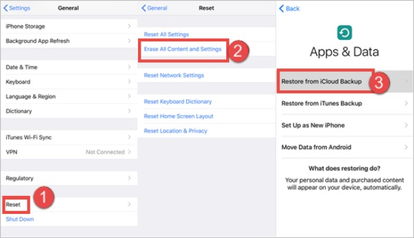 iCloud से पुनर्स्थापित करें